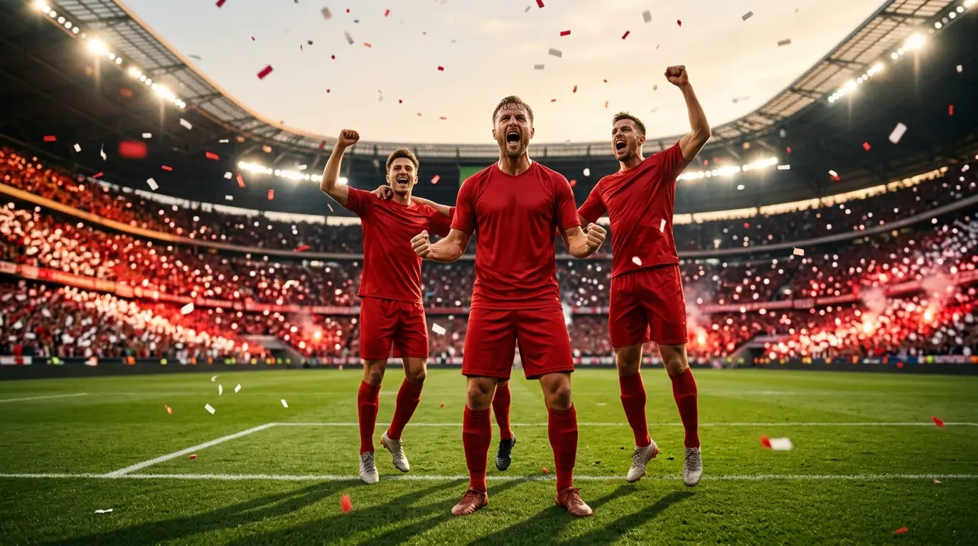 Jugadores del Bayern de Múnich celebrando el título de la Bundesliga 2025/26 en el Allianz Arena